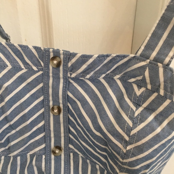 striped denim crop tank top - Picture 2 of 3